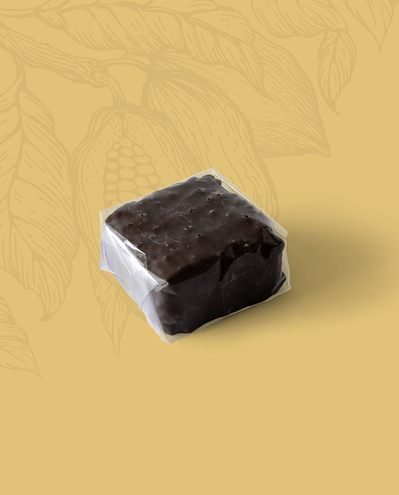 Cœur Je t'aime praliné éclats de cacao enrobé de chocolat noir, 50g